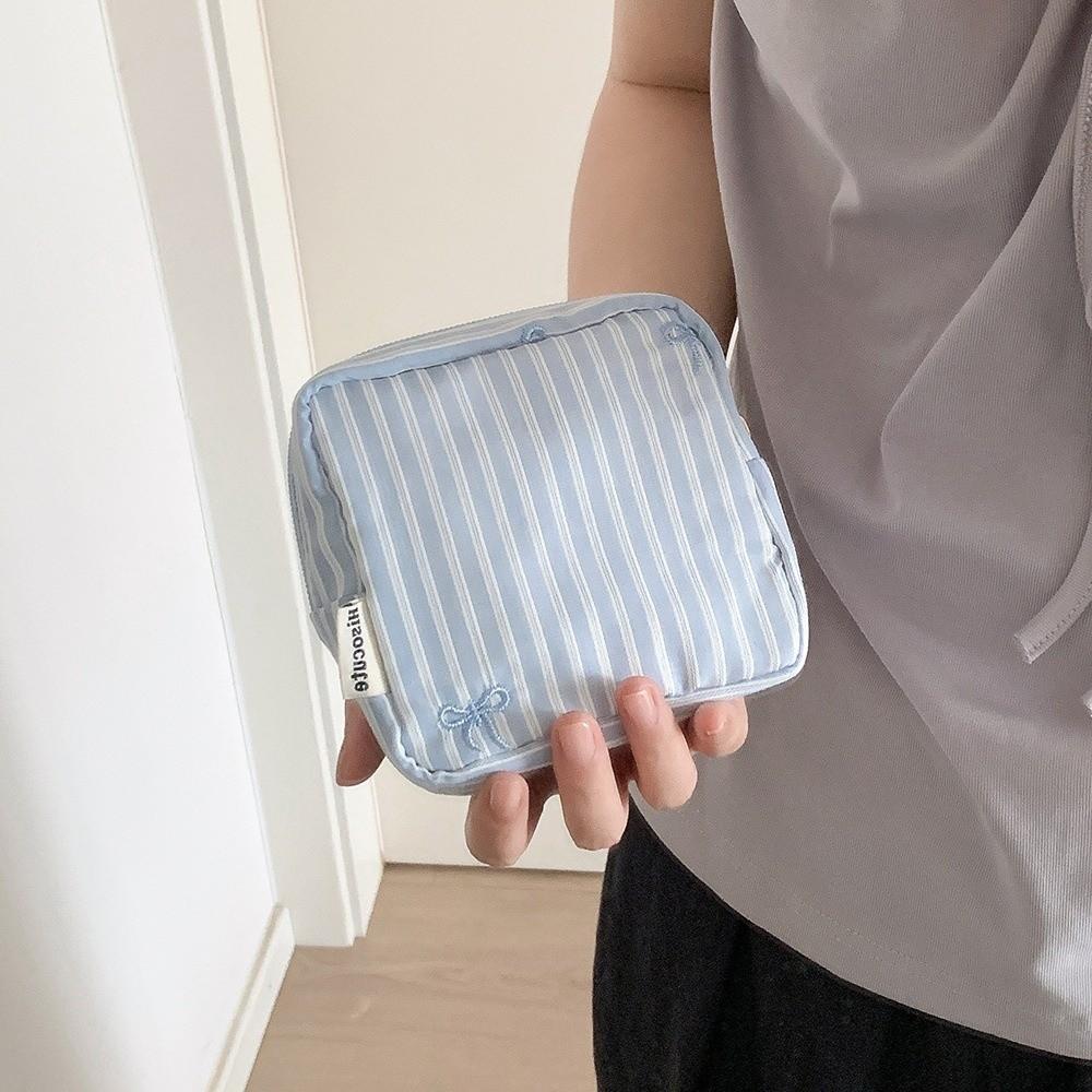 Korean Style Cloth Bow Cosmetic Bag Travel Makeup Organizer  Vacation Travel