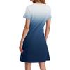 Women's Fashion Casual Short-sleeved V-neck Gradual Print Home Holiday Casual Dress