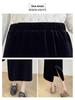 Black Gold Velvet High Waist Slimming Skirt for Women - 2026 Spring/Autumn, Plus Size, Mid-Length