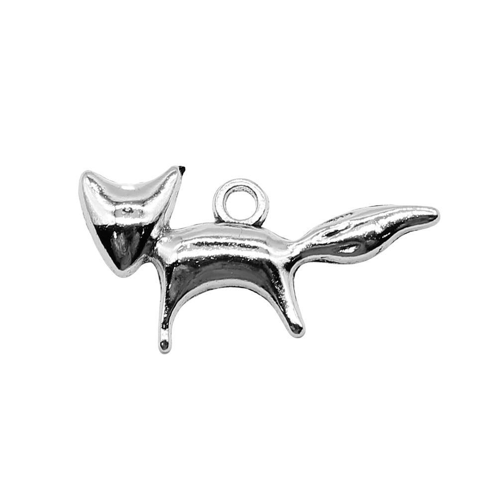 

10 шт., 15x29 мм, подвески в виде лисы, античное серебро, цвет для ювелирного бренда: WYISYWG