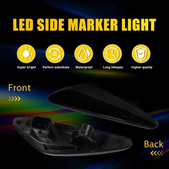 2X LED Side Marker Turn Signal Light For 2017- Fiat 124 Spider Dynamic Amber
