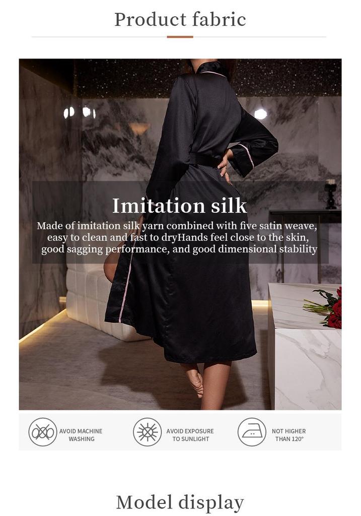 Danny Lin Women's Summer Ice Silk Bathrobe - Stylish, Thin, Sexy Cardigan Home Wear