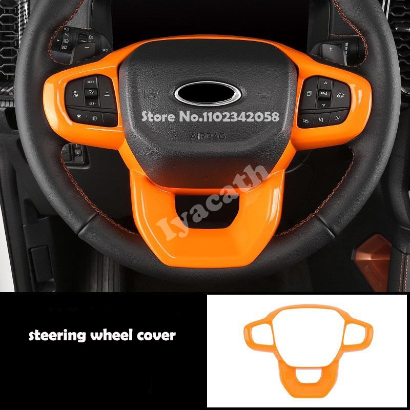 LHD RHD For Ford Ranger Wildtrak T9   2024 ABS yellow gear shift panle steering wheel Central Screen trument cover