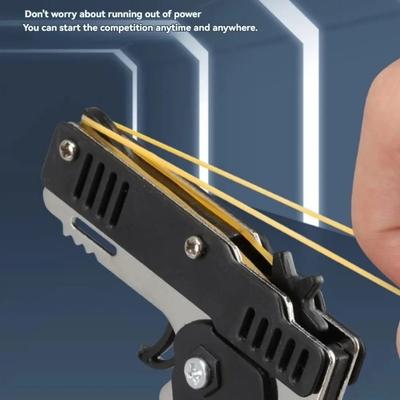 Foldable Rubber Band Toy Gun for Kids - Safe Stretch-Lock Target Shooting Game, Competitive Battle Set with 10 Soft Bullets