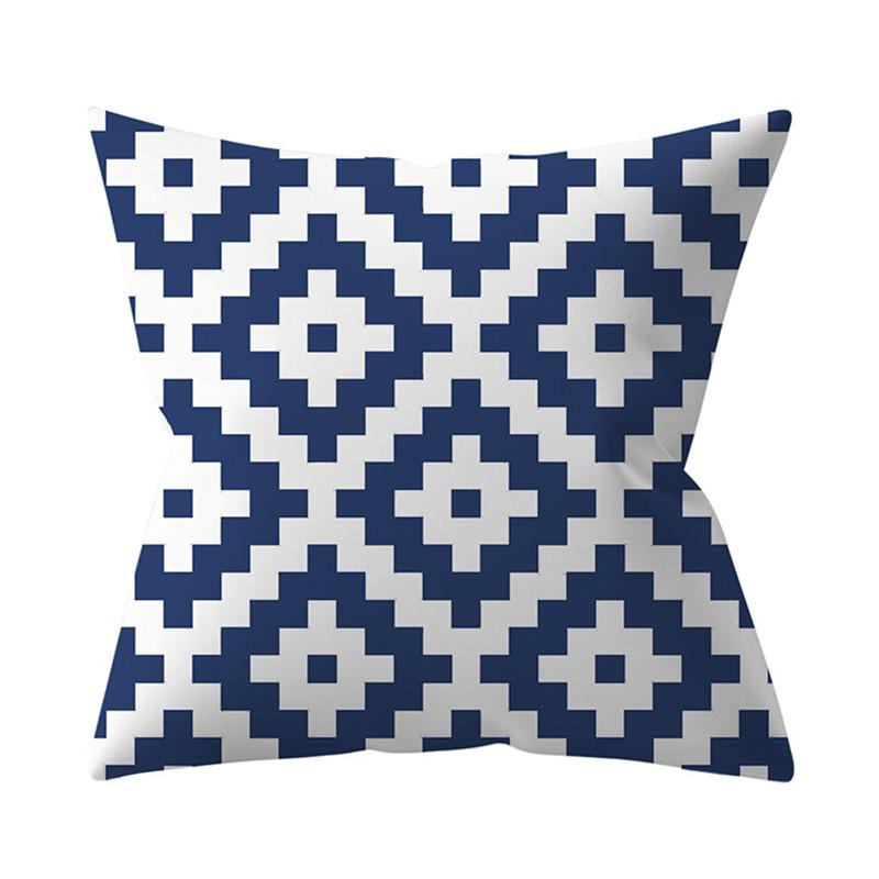 Navy Blue Mandala Nordic Geometric Pillowcase 45x45 Cushion Cover Decorative Pillow Sofa Cushion Home Decor Polyester