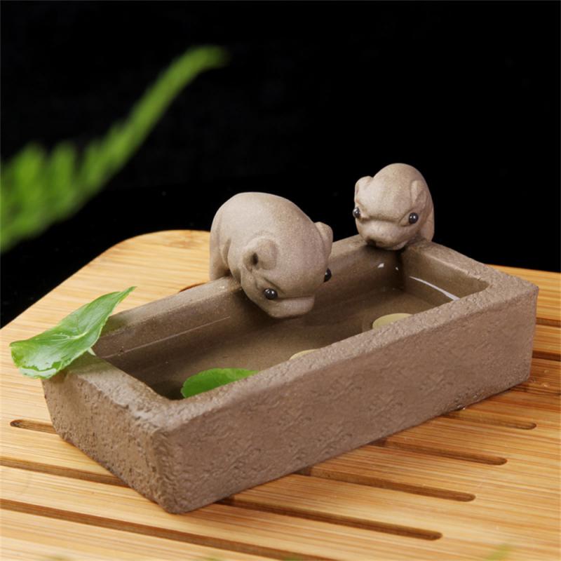 Tea Pet Ornaments Purple Clay Tea Pet Craftsmanship Gift Chinese Crude Pottery Kung Fu Tea Set Tea Pet Pig Trough