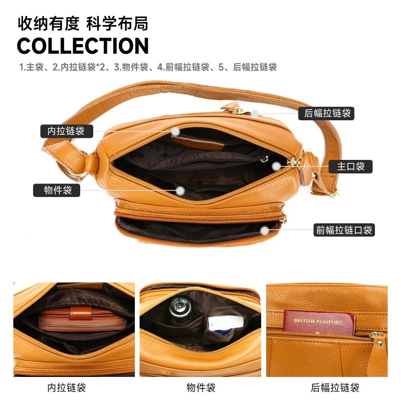 Women's Full-Grain Leather Underarm Crossbody Bag – Lightweight Versatile Mini Purse Multi-Color for Work Office Party & Travel