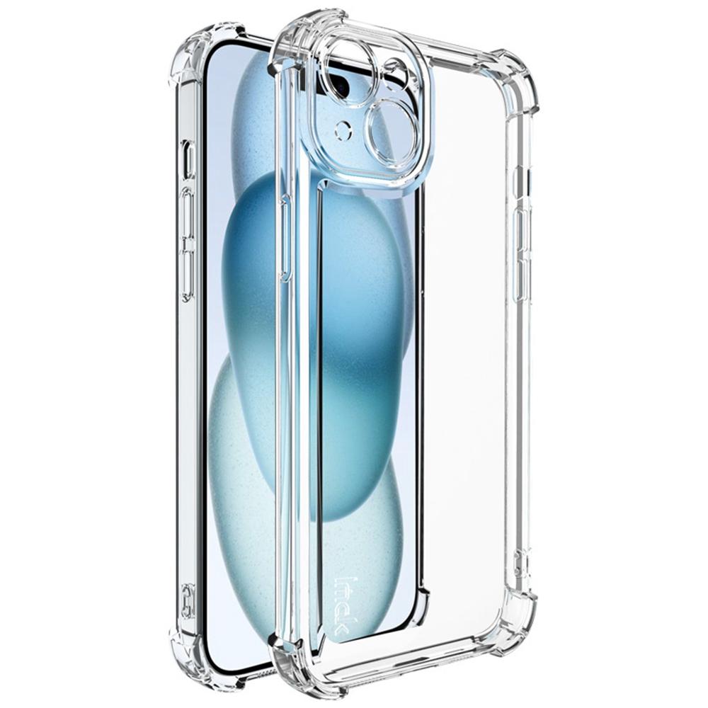 

IMAK UX-4 Series For iPhone 15 Plus Case Straight Frame Four Corner Shockproof Clear TPU Cover A