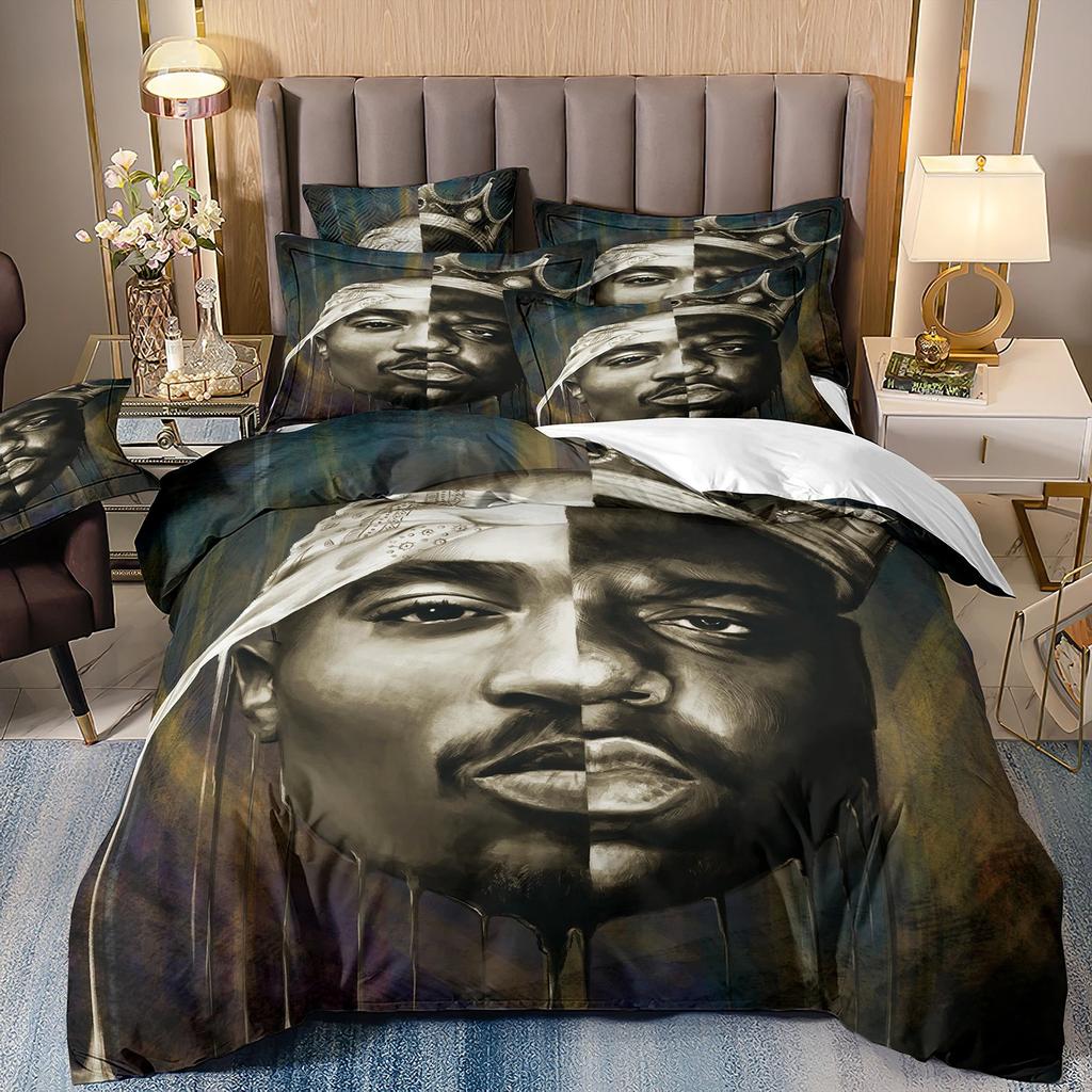 3D-DruckerRapper Tupac 2Pac Bettwäsche-Sets Bettbezug Kissenbezug Erwachsene Junge Mädchen Schlafzimmerdekoration Kinder Einzel-Doppelgröße Geschenk