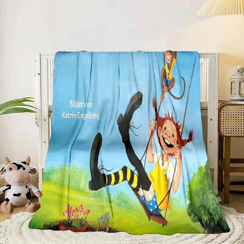 Pi-ppi And Horse Friendship Blanket Flannel Blanket for bed, sofa, Camping, Hiking, Picnic Essentials, gift for family Fan gifts
