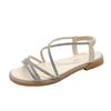 Rhinestone Flat Open-toed Sandals