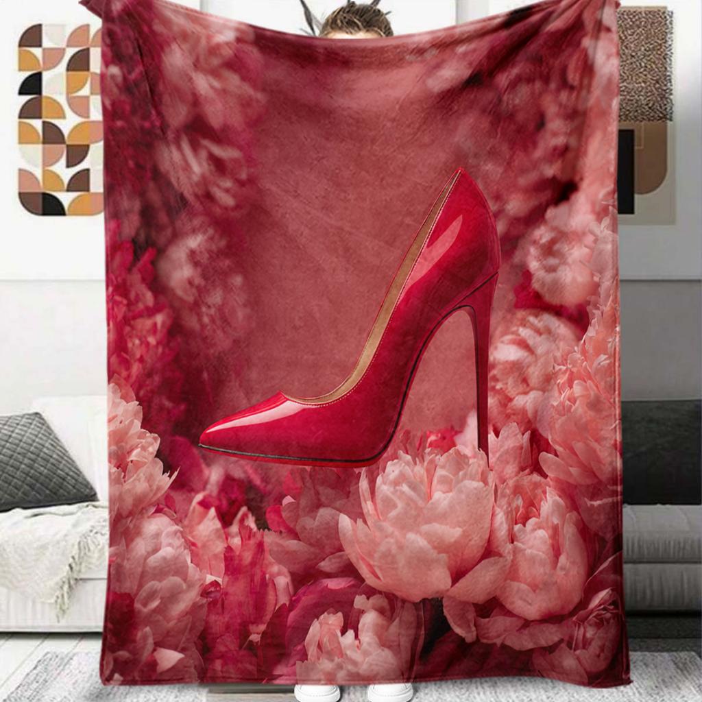 1 Stuk Cartoon Print Flanellen Deken, Hoge Kwaliteit Comfortabel voor Alle Seizoenen, Woondecoratie, Warmte en Comfort, Perfect voor Kerstmis Verjaardagscadeau