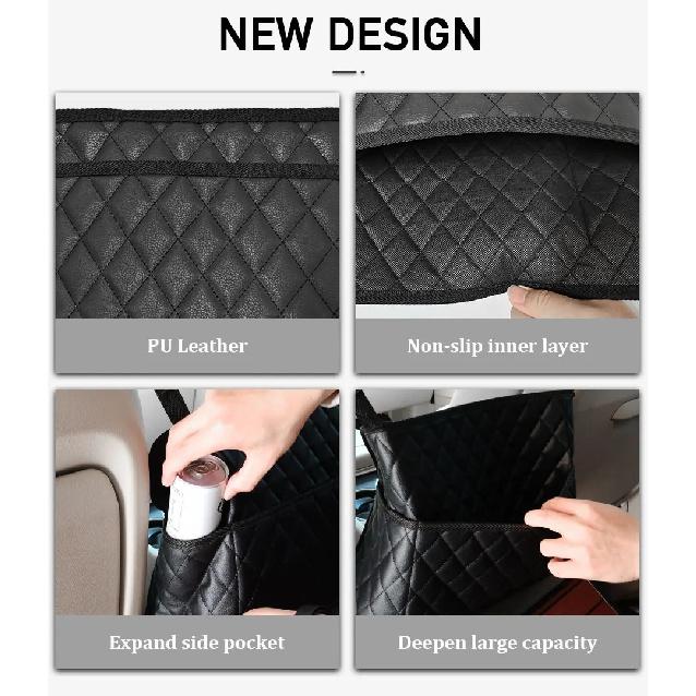 SEAMETAL Car Handbag Holder Pu Leather Car Storage Bag Interior Auto Seat Middle Box Seat Back Hanger Hanging Pocket Organizers