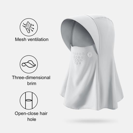 Women's UV Protection Balaclava Hat Summer Ice Silk Full Face Helmet