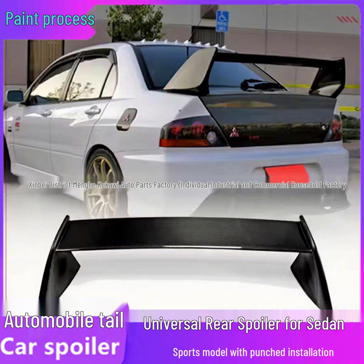 

Універсальний задній спортивний спойлер для Mitsubishi Lancer, Lingzhi, Yishen та Civic Gen-1 Unpainted