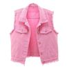 Frayed Edge Sleeveless Denim Vest - Slimming, Versatile & Flattering Spring/Summer Jacket Top