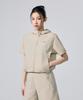 Discovery Expedition Women'S Freshvent Lightweight Woven Training Short Sleeve Hooded Jacket (Beige2)