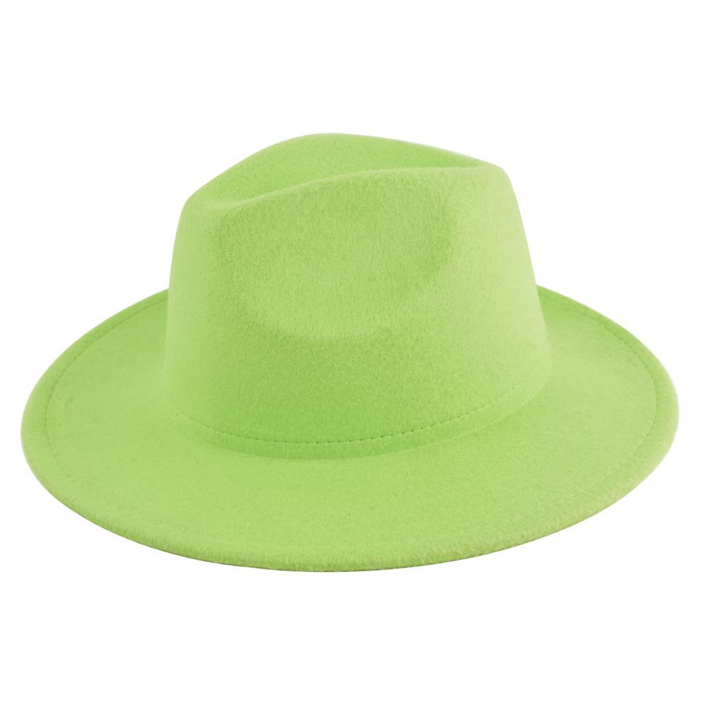 British retro jazz hat easiest for match chain hat women's large brim woolen hat felt hat imitation sheep hat flat brim hat no