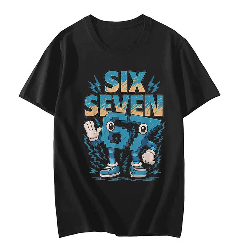 Funny Six Seven 67 Brainrot Print Fashion T Shirt Unisex Women Fashion Gaming Meme TShirt Y2k Casual Short Sleeve Tee Tops Clothes