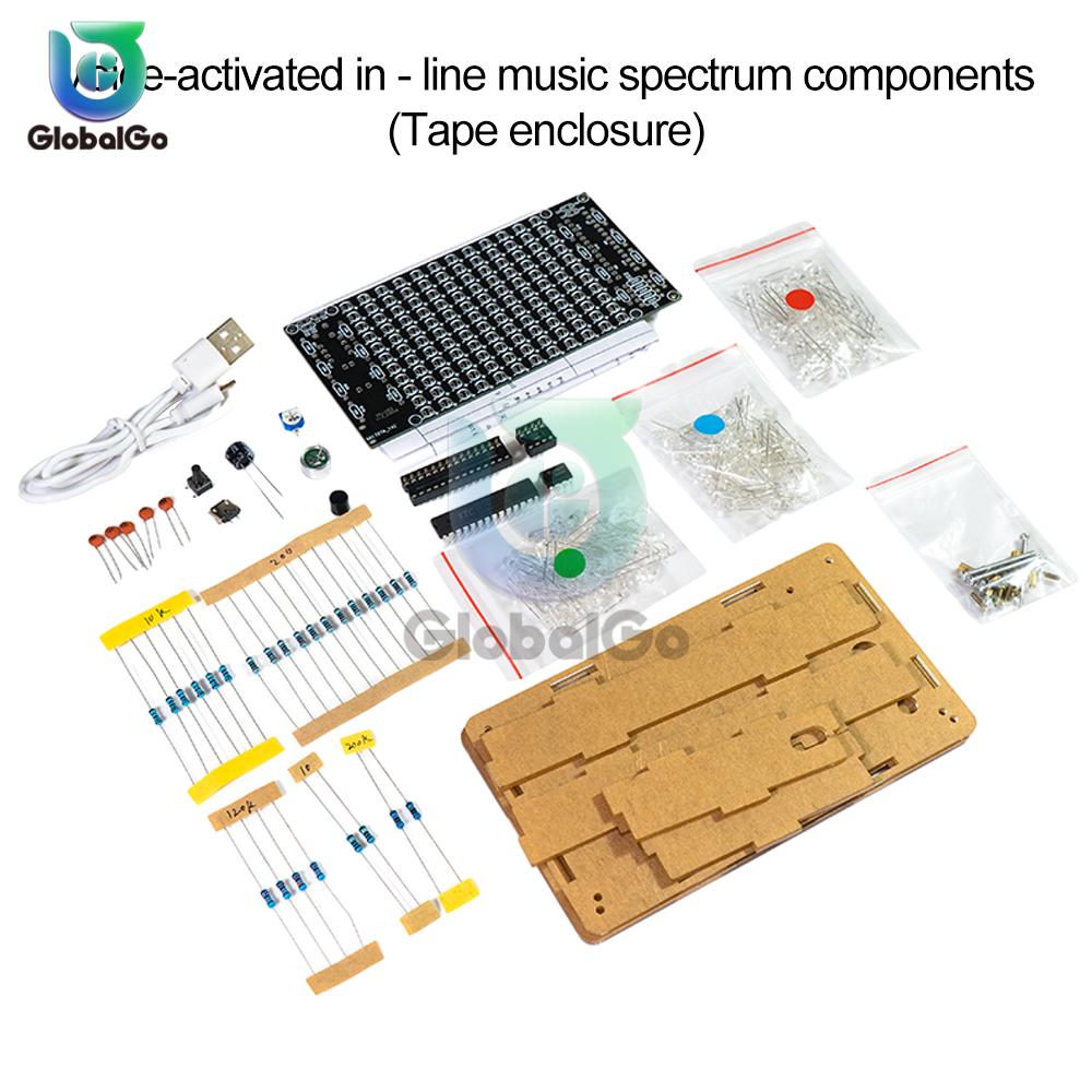 LED-Musikspektrumanzeige Bunter Bildschirm Lautsprecher DIY-Kit zum Üben des Zusammenbaus elektronischer Produkte