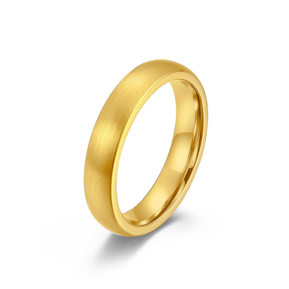 4 6 8mm Matte Brushed Tungsten Ring for Men Women Fashion Personality Simple Unisex Couple Ring Gold Color Hip Hop Jewellery Accessories