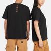 Timberland Solid Color Badge Pattern Printed Round Neck Comfortable Breathable Short Sleeve T-Shirt Unisex T-Shirt Black A5TDB-001