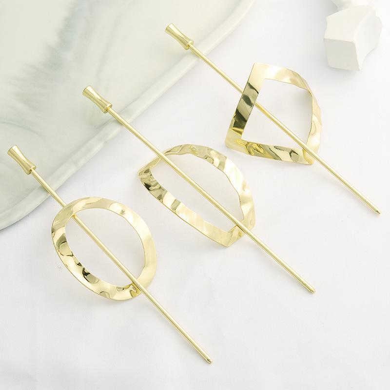 Korean Dongdaemun Geometric Metal Hair Stick: Vintage, Elegant Updo Hairpin Accessory
