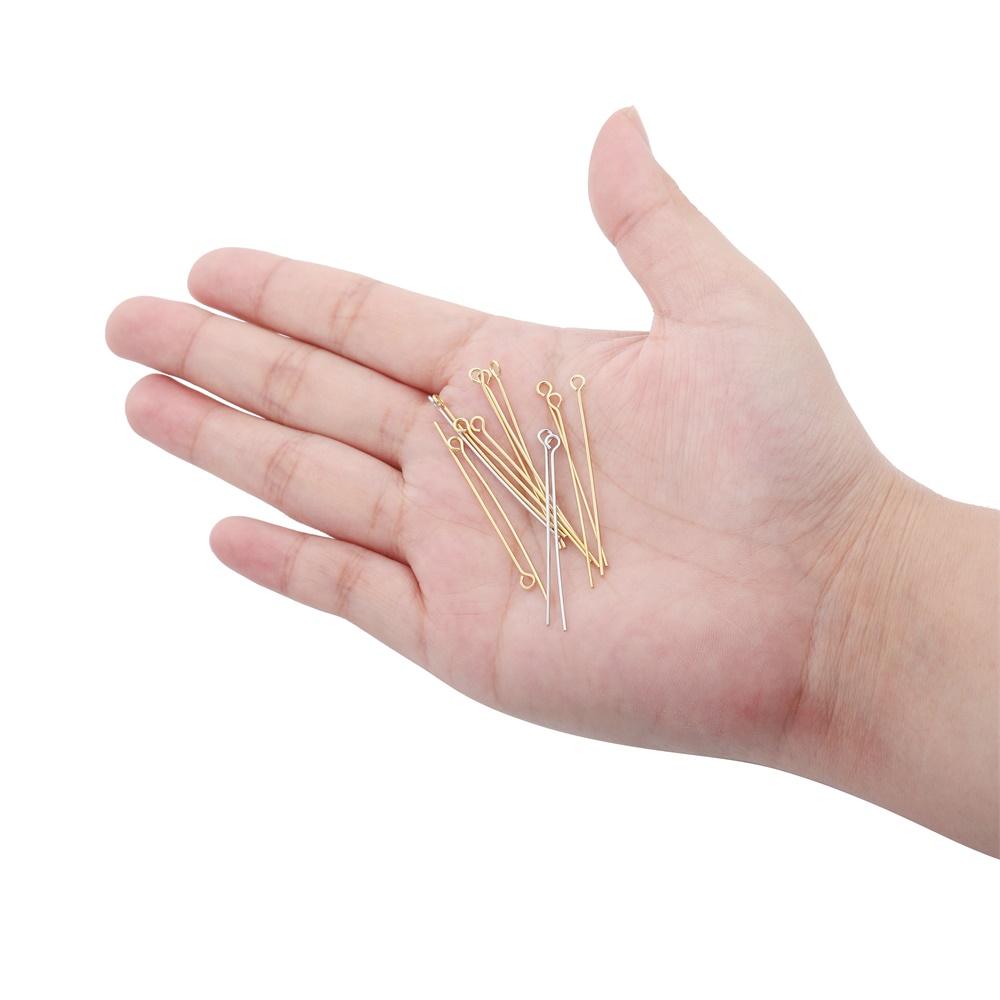 100pcs 20 30 40mm Copper 14K 18K Gold Plating Heads Eye Flat Head Pin For DIY Jewelry Making Findings Accessories