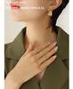 European Irregular C-shaped Geometric Gold-plated Titanium Steel Stud Earrings