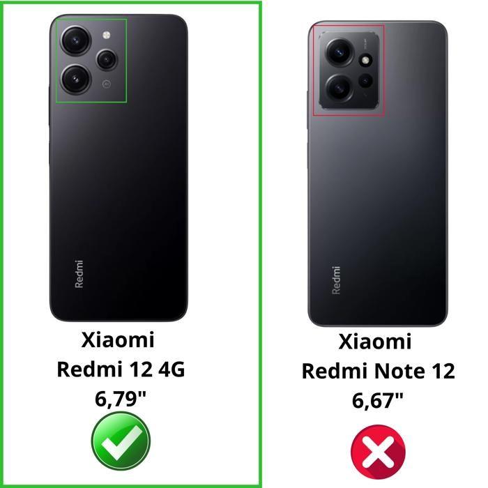Case and Neck Strap for Xiaomi REDMI 12 4G - Transparent Soft TPU Adjustable Black Cord Phonillico®