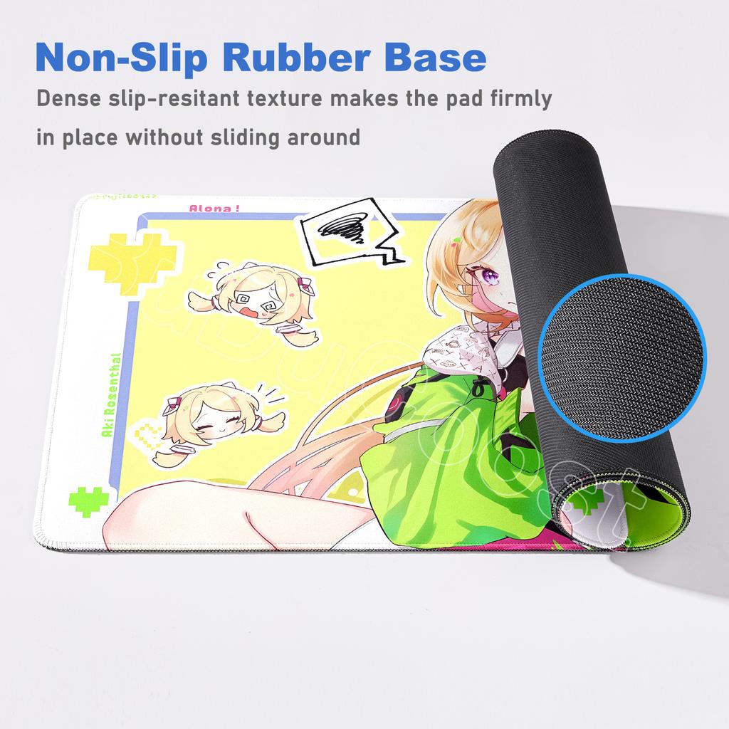 Kawaii Mouse Pad Anime Cute Girl Aki Rosenthal Gamer Computer Desk Mat Keyboard PC Gaming Accessories Mousepad Rubber Anime Girl