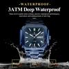 Top Luxury Brand Male Watch Waterproof Luminous Date Week Quartz Men's Watches Stainless Steel Fashion Square Men Watch