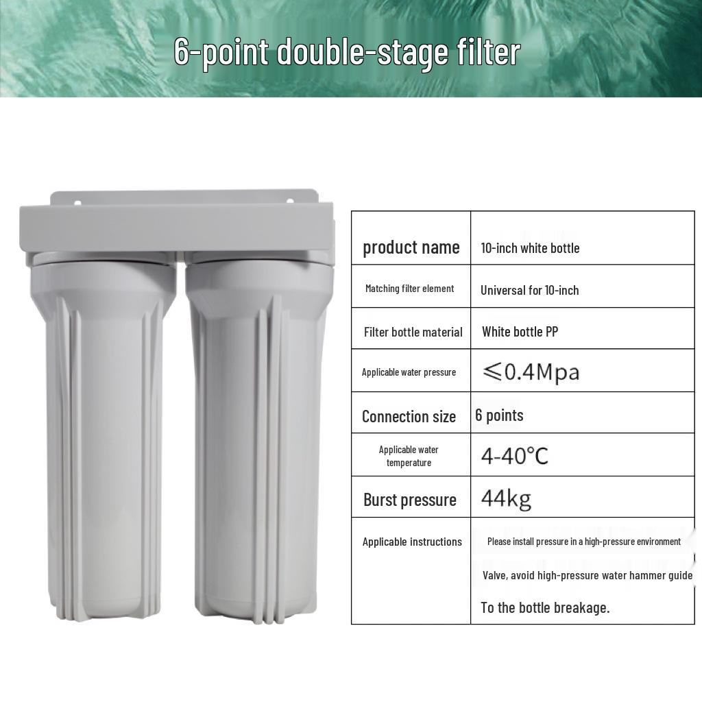 Enhanced Dual-Stage High-Flow Kitchen Water Purifier with 4-Point Pipe Pre-Filter