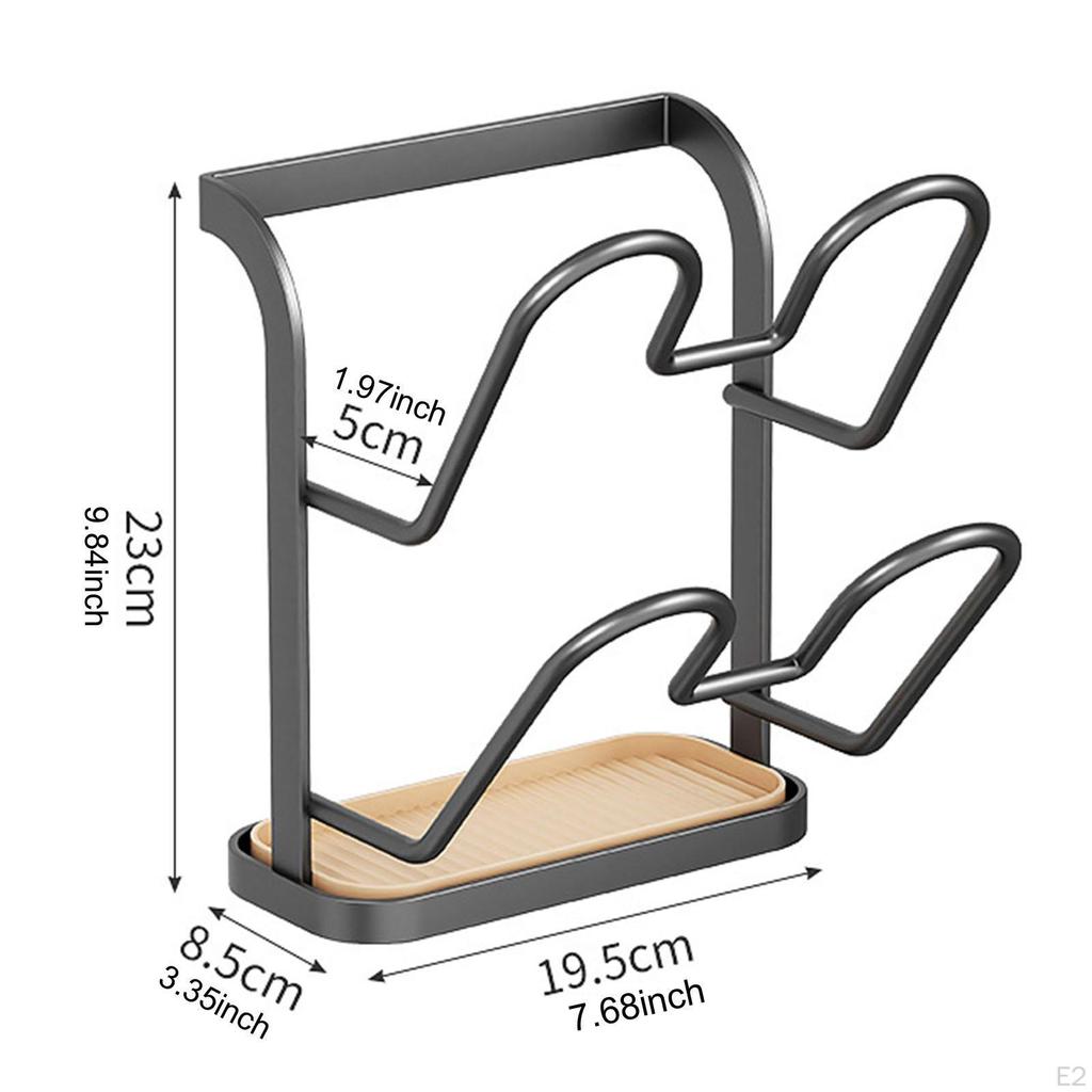 Pot Lid Holder Carbon Steel Cover Storage Rack Easy to Install Cookware Grid Wall Mount