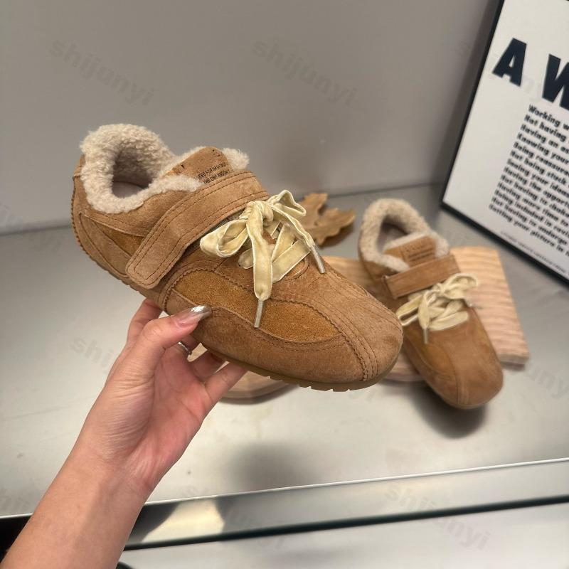 Fashion Cross Tied Women's Casual Shoes 2026 Autumn Winter New Outdoor Non Slip Comfort Sneakers Plush Thicken Warm Cotton Shoes