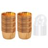 EY# 50 Pcs Cupcake Liners Disposable Ramekins Portable with 50Pcs Lids Baking Cu