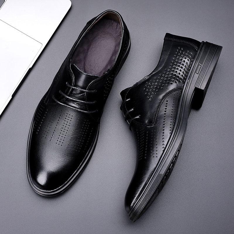 [69 yuan 1 piece] Leather shoes/Doudou shoes/board shoes The first layer of cowhide men's shoes Men's leather is breathable and comfortable