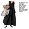 Damen-Maxikleid, locker, ärmellos, Weste, einfarbig, V-Ausschnitt, lockerer Saum, weich, A-Linie, knöchellang, Damen-Sommer-Dating-Kleid