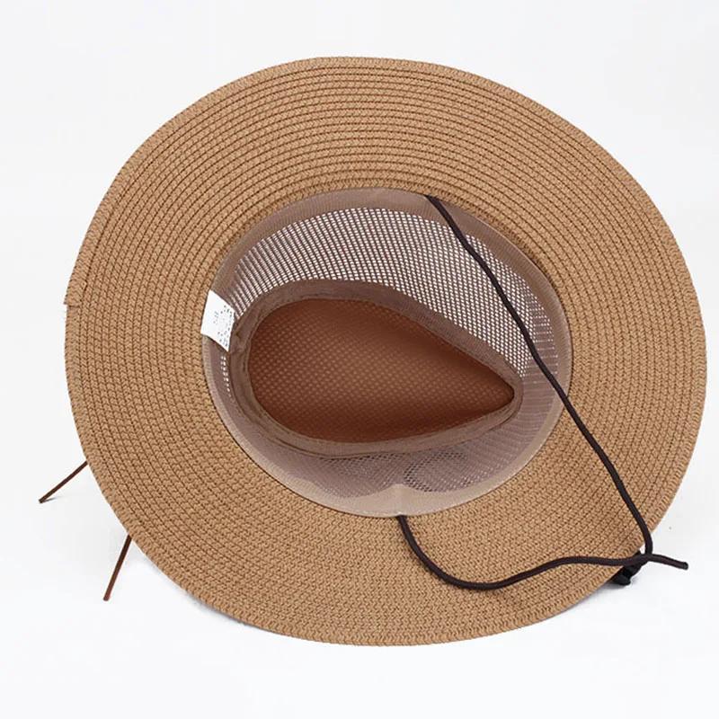 New Natural Panama Soft Shaped Straw Hat Summer Women/Men Wide Brim Beach Sun Cap UV Protection Fedora Hat