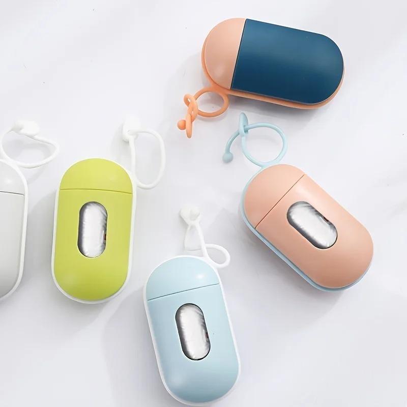 Portable Dog Poop Bag Dispenser with 15 Poo Bags, Hanging Dog Waste Bag Holder for Dog Walking, Pet Garbage Bags