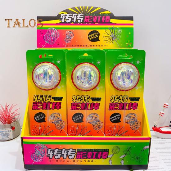 3/6Pcs Rainbow Spinner Stick Rainbow Twirler Rainbow Spinner Toy Rainbow Bubble Wand Variable Twirler Stick Rave Toys for Party