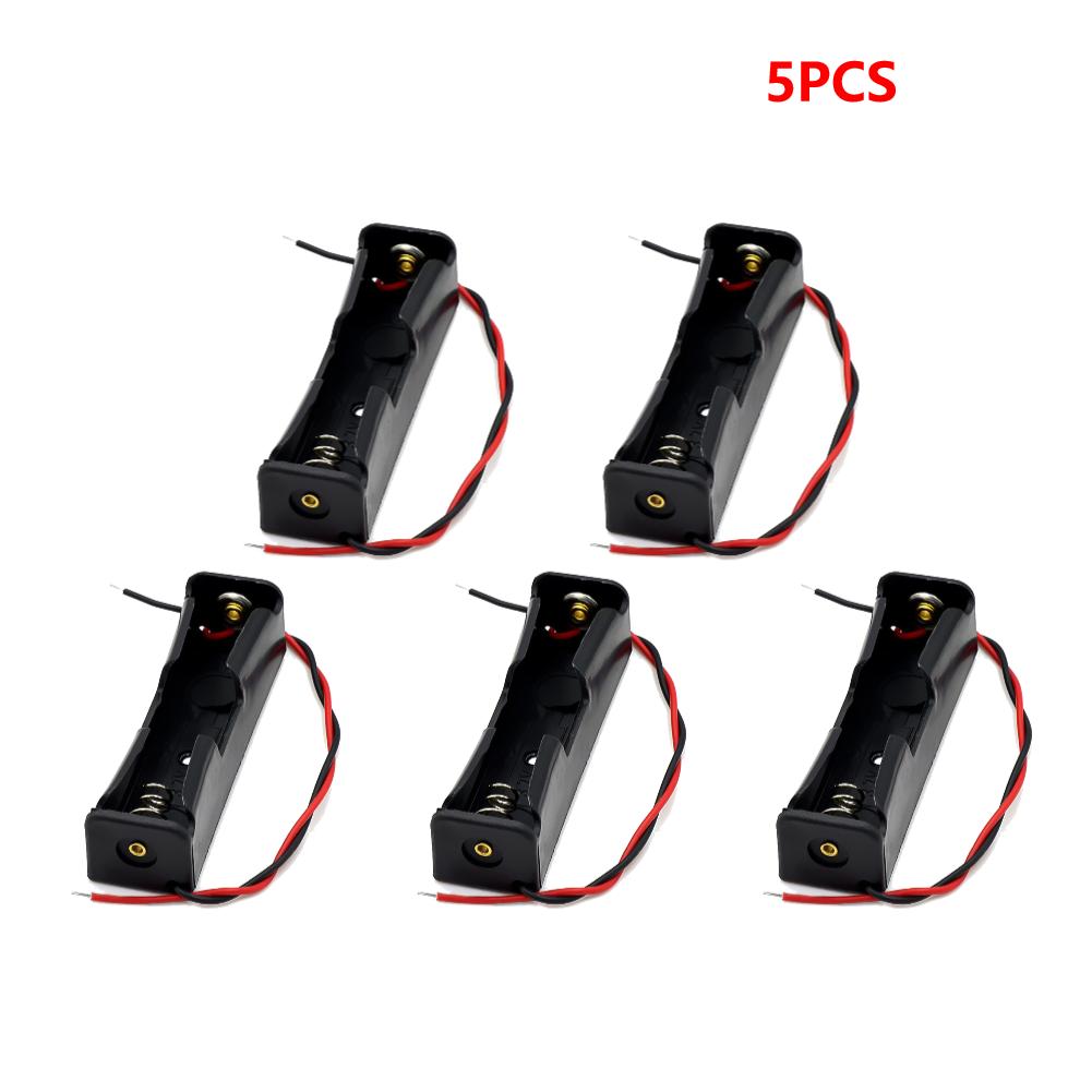 10/5/1PCS 1 2 3 4 Slot 18650 Battery Holder Power Bank with Wire Lead Plastic Battery Storage Box Case for 18650 3.7V Battery