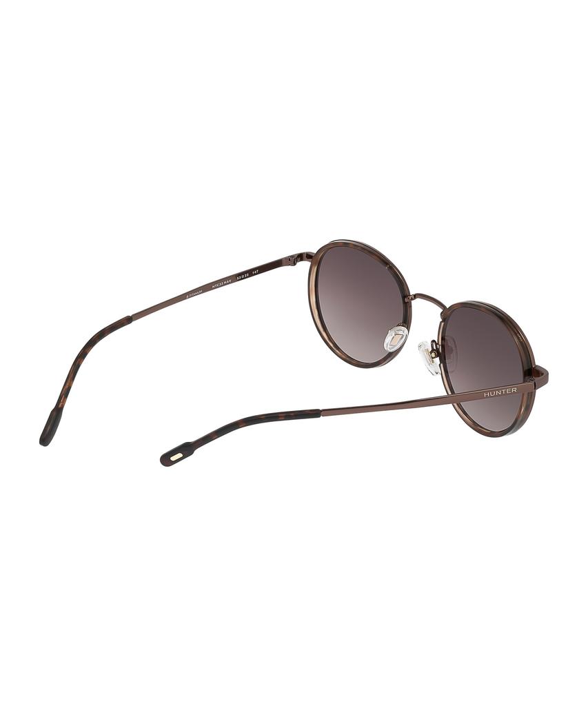 Heonteoaiweeo [Unisex] Round Titanium Sunglasses - Havana Htc32