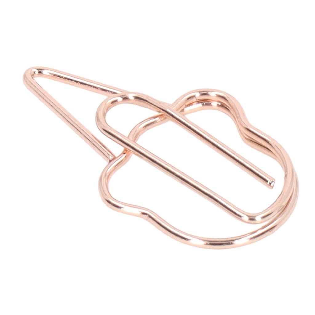 100Pcs Funny Planner Clips Innovative Color Lasting Anti Rust Electroplating Process Gold Paper Clip