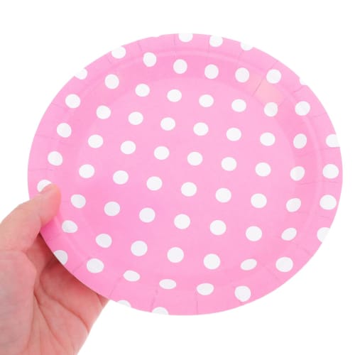 DECHOUS Disposable Paper Plates, 7-inch Dessert and Cake Plates, Paper Plates, Paper Trays, Perfect for Christmas, Parties, and Birthdays (60-Pack, Ra