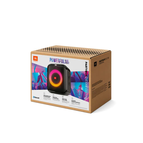JBL PARTYBOX ENCORE ESSENTIAL Bluetooth Speaker, Wireless, IPX4, with Microphone Input, Black (JBLPBENCOREESSJN)