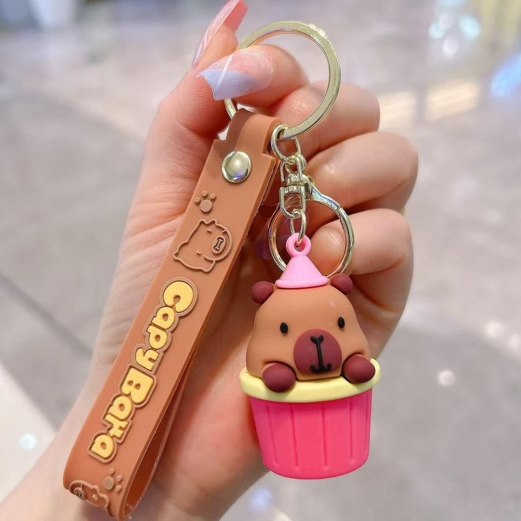 Cartoon Capybara Keychain: Cute Backpack Pendant and Hanging Doll Gift
