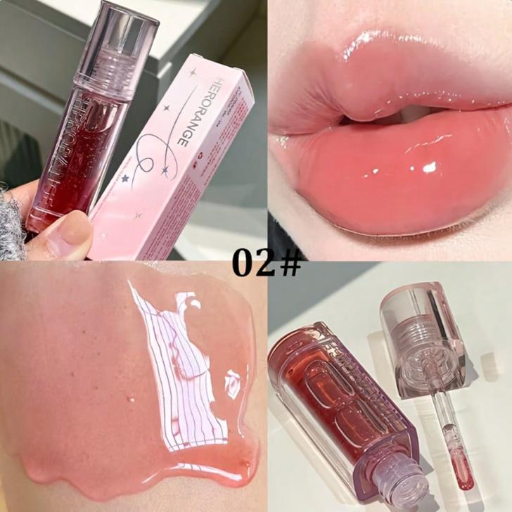 HERORANGE Radiant and Shimmering High-Sweetness Lip Oil, Moisturizing and Hydrating, Creates a Dewy and Plump Look, Clear and Long-Lasting