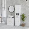 Under Sink Bathroom Cabinet, Under Sink Cabinet with Adjustable Shelf and Open Compartment for Basin with or without Pedestal, 60 x 30 x 60cm, White