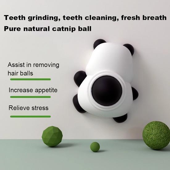 1/2/3Pcs Catnip Treat Ball Set Wall Mounted Cat Chew Toy Eco-friendly Rotating Wall Snack Cat Teeth Care Catnip Balls